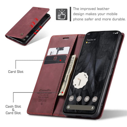 CASEME 013 Series For Google Pixel 8 Pro Case PU Leather Wallet Folio Flip Phone Cover