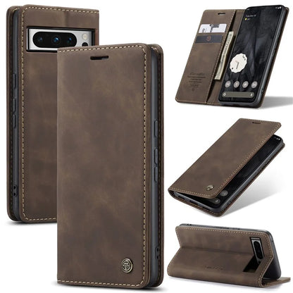 CASEME 013 Series For Google Pixel 8 Pro Case PU Leather Wallet Folio Flip Phone Cover