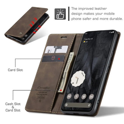 CASEME 013 Series For Google Pixel 8 Pro Case PU Leather Wallet Folio Flip Phone Cover