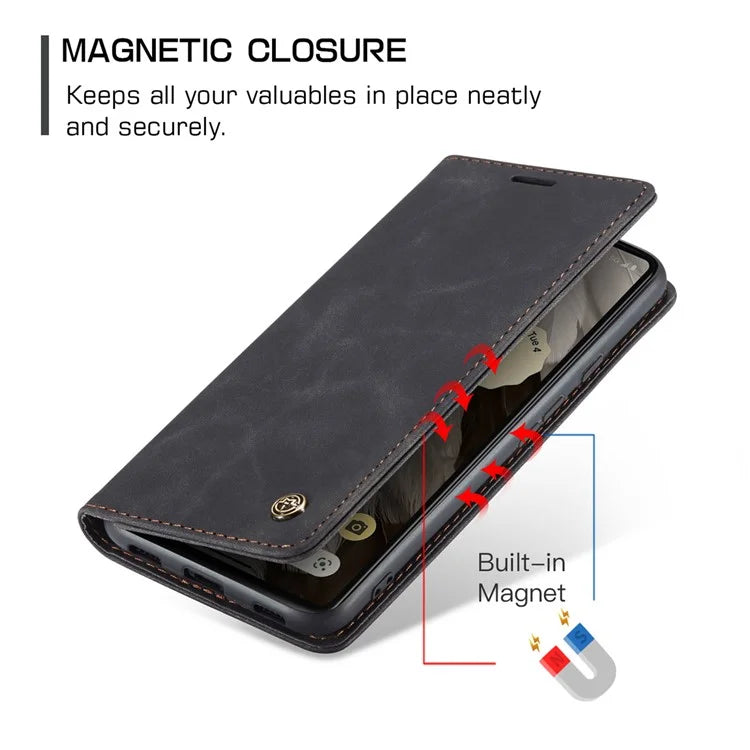 CASEME 013 Series For Google Pixel 7a Case Card Holder Stand Leather Phone Cover