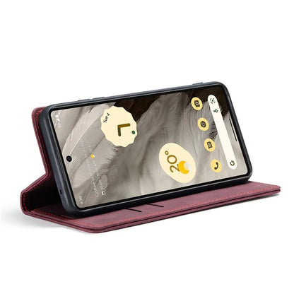 CASEME 013 Series For Google Pixel 7a Case Card Holder Stand Leather Phone Cover