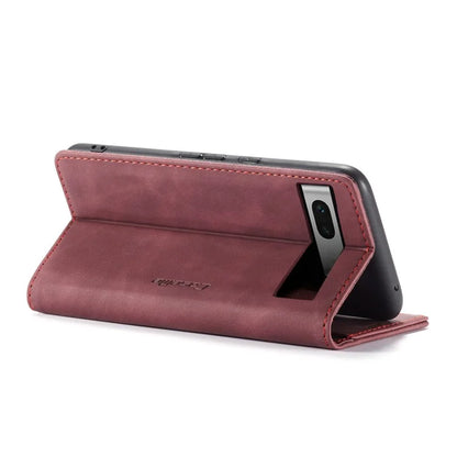 CASEME 013 Series For Google Pixel 7a Case Card Holder Stand Leather Phone Cover