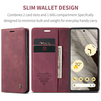 CASEME 013 Series For Google Pixel 7a Case Card Holder Stand Leather Phone Cover