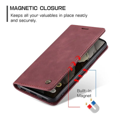 CASEME 013 Series For Google Pixel 7a Case Card Holder Stand Leather Phone Cover