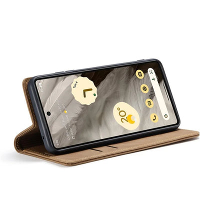 CASEME 013 Series For Google Pixel 7a Case Card Holder Stand Leather Phone Cover