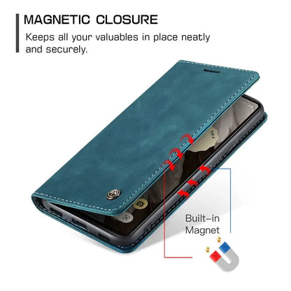 CASEME 013 Series For Google Pixel 7a Case Card Holder Stand Leather Phone Cover