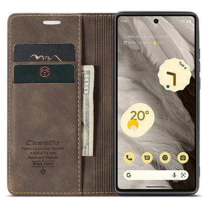CASEME 013 Series For Google Pixel 7a Case Card Holder Stand Leather Phone Cover