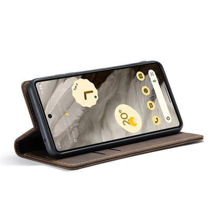 CASEME 013 Series For Google Pixel 7a Case Card Holder Stand Leather Phone Cover