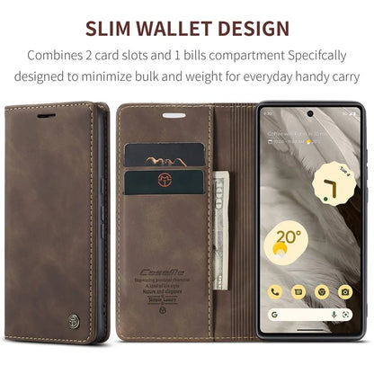 CASEME 013 Series For Google Pixel 7a Case Card Holder Stand Leather Phone Cover