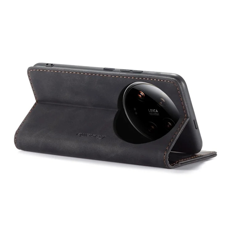 CASEME 013 Series For Xiaomi 14 Ultra Stand Case Card Slot Leather Phone Cover