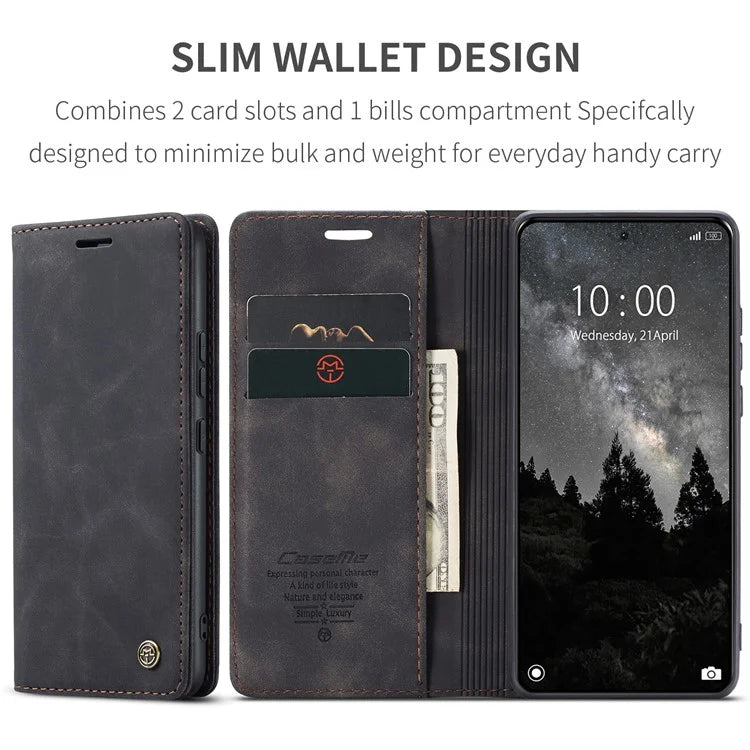 CASEME 013 Series For Xiaomi 14 Ultra Stand Case Card Slot Leather Phone Cover
