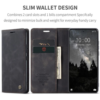 CASEME 013 Series For Xiaomi 14 Ultra Stand Case Card Slot Leather Phone Cover