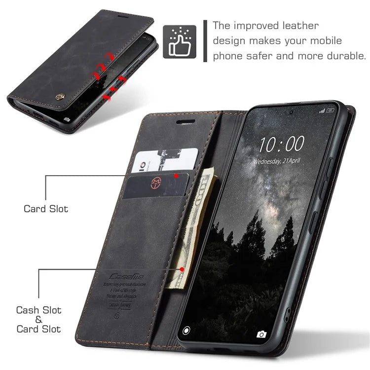 CASEME 013 Series For Xiaomi 14 Ultra Stand Case Card Slot Leather Phone Cover
