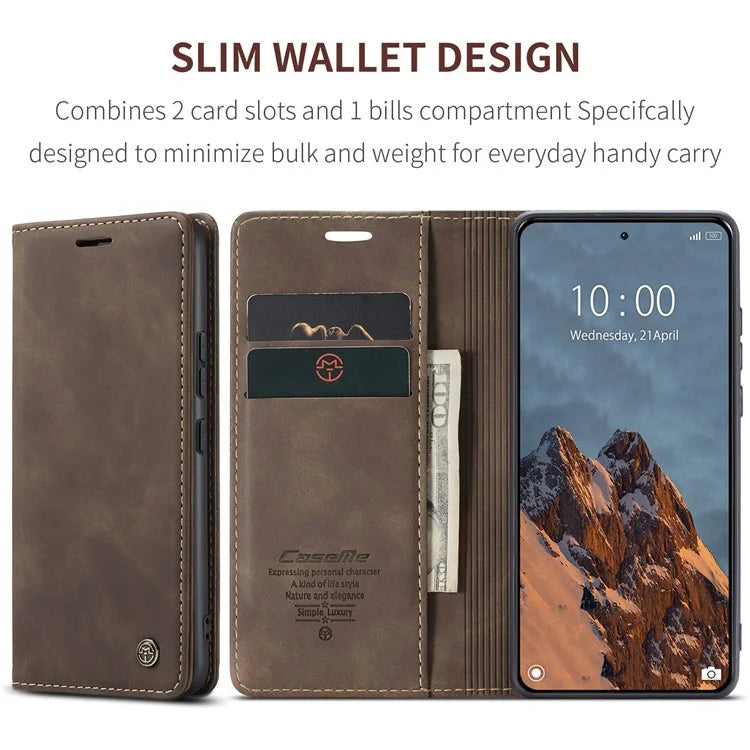 CASEME 013 Series For Xiaomi 14 Ultra Stand Case Card Slot Leather Phone Cover