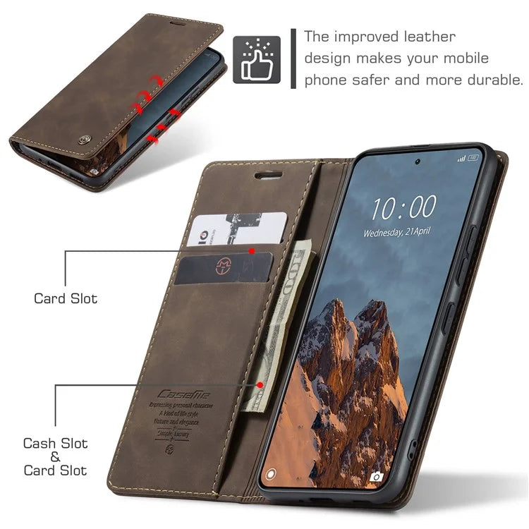 CASEME 013 Series For Xiaomi 14 Ultra Stand Case Card Slot Leather Phone Cover