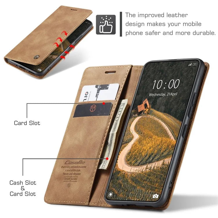 CASEME 013 Series For Xiaomi 14 Ultra Stand Case Card Slot Leather Phone Cover