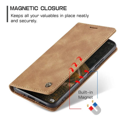 CASEME 013 Series For Xiaomi 14 Ultra Stand Case Card Slot Leather Phone Cover