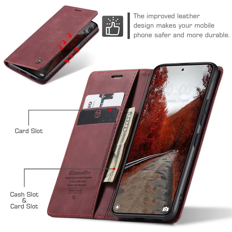 CASEME 013 Series For Xiaomi 14 Ultra Stand Case Card Slot Leather Phone Cover