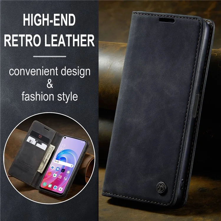 CASEME 013 Series For Oppo A96 4G / A36 / K10 4G / A76 / Realme 9i 4G Case Leather Phone Cover Magnetic Absorption