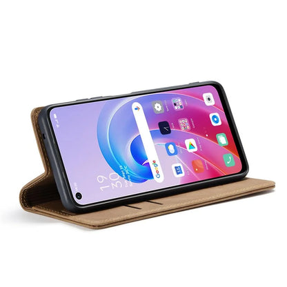 CASEME 013 Series For Oppo A96 4G / A36 / K10 4G / A76 / Realme 9i 4G Case Leather Phone Cover Magnetic Absorption