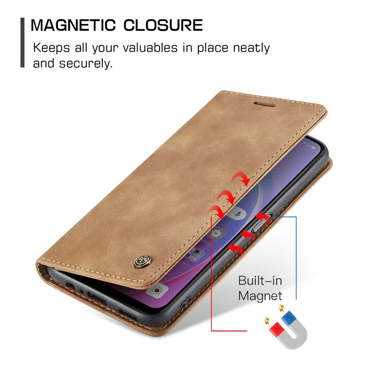 CASEME 013 Series For Oppo A96 4G / A36 / K10 4G / A76 / Realme 9i 4G Case Leather Phone Cover Magnetic Absorption