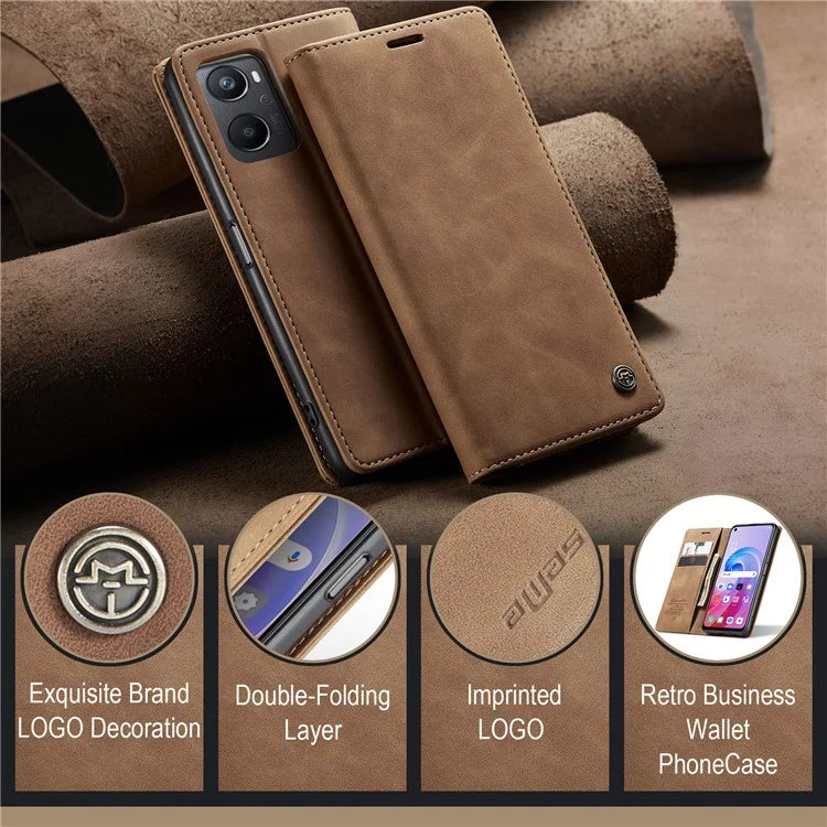 CASEME 013 Series For Oppo A96 4G / A36 / K10 4G / A76 / Realme 9i 4G Case Leather Phone Cover Magnetic Absorption