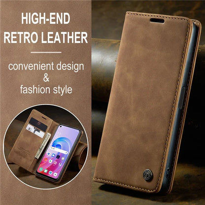 CASEME 013 Series For Oppo A96 4G / A36 / K10 4G / A76 / Realme 9i 4G Case Leather Phone Cover Magnetic Absorption