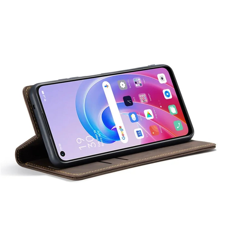CASEME 013 Series For Oppo A96 4G / A36 / K10 4G / A76 / Realme 9i 4G Case Leather Phone Cover Magnetic Absorption