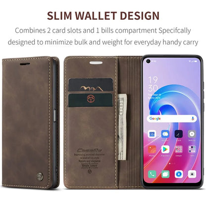 CASEME 013 Series For Oppo A96 4G / A36 / K10 4G / A76 / Realme 9i 4G Case Leather Phone Cover Magnetic Absorption
