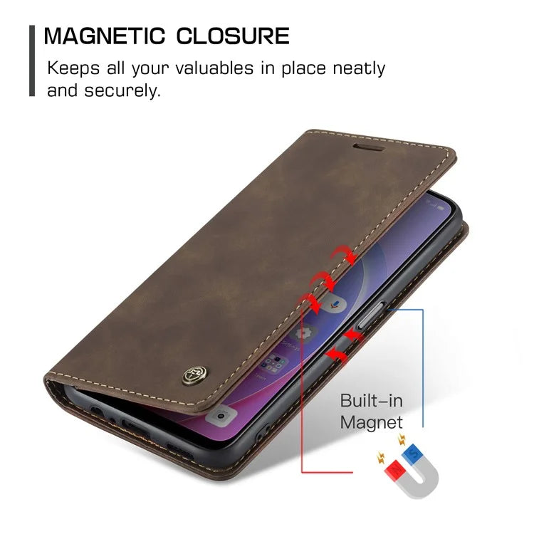CASEME 013 Series For Oppo A96 4G / A36 / K10 4G / A76 / Realme 9i 4G Case Leather Phone Cover Magnetic Absorption