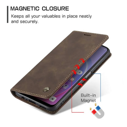 CASEME 013 Series For Oppo A96 4G / A36 / K10 4G / A76 / Realme 9i 4G Case Leather Phone Cover Magnetic Absorption
