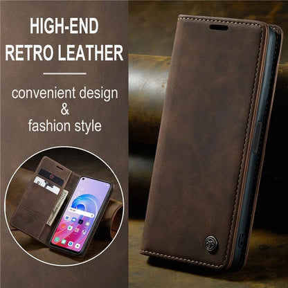 CASEME 013 Series For Oppo A96 4G / A36 / K10 4G / A76 / Realme 9i 4G Case Leather Phone Cover Magnetic Absorption