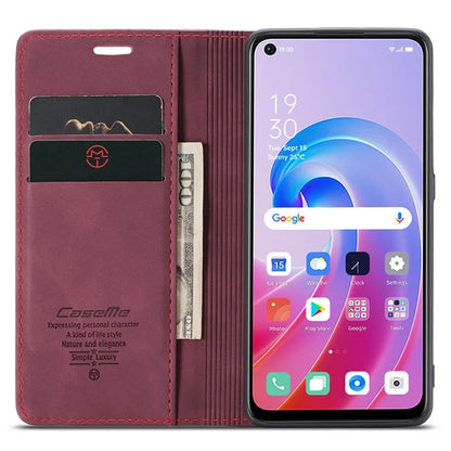 CASEME 013 Series For Oppo A96 4G / A36 / K10 4G / A76 / Realme 9i 4G Case Leather Phone Cover Magnetic Absorption