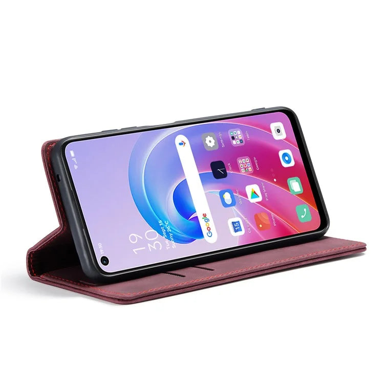 CASEME 013 Series For Oppo A96 4G / A36 / K10 4G / A76 / Realme 9i 4G Case Leather Phone Cover Magnetic Absorption