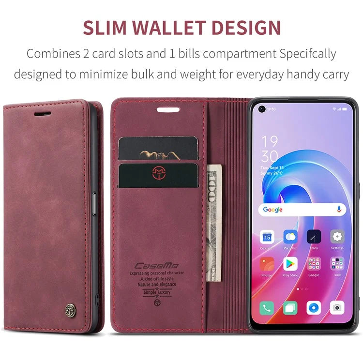 CASEME 013 Series For Oppo A96 4G / A36 / K10 4G / A76 / Realme 9i 4G Case Leather Phone Cover Magnetic Absorption