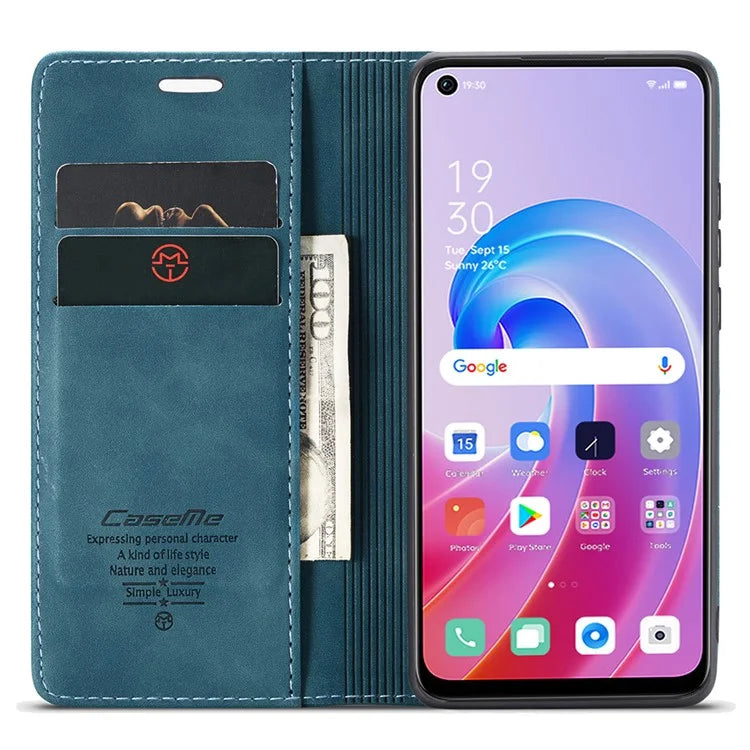 CASEME 013 Series For Oppo A96 4G / A36 / K10 4G / A76 / Realme 9i 4G Case Leather Phone Cover Magnetic Absorption