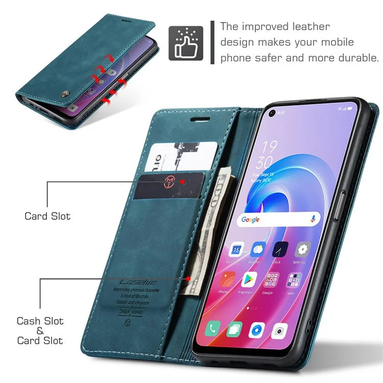 CASEME 013 Series For Oppo A96 4G / A36 / K10 4G / A76 / Realme 9i 4G Case Leather Phone Cover Magnetic Absorption