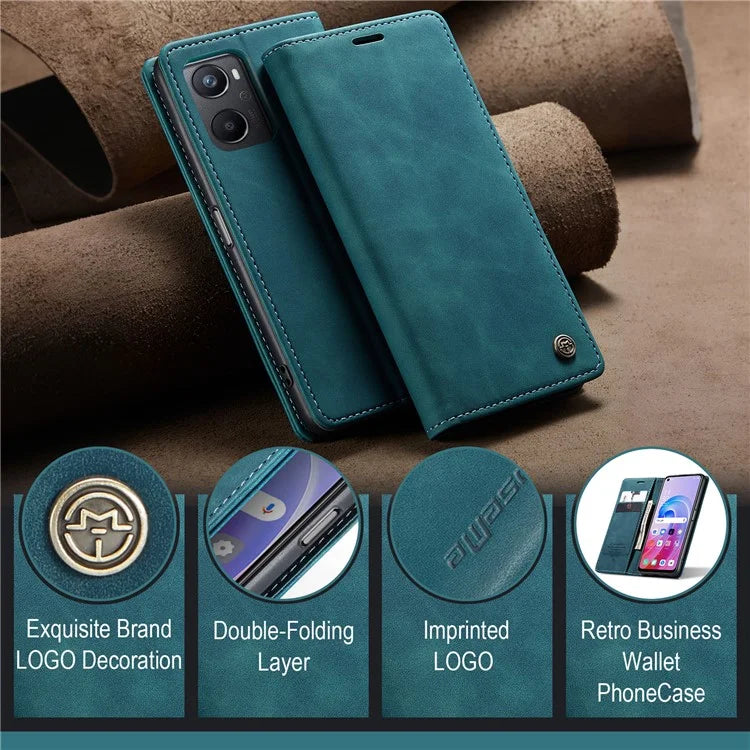 CASEME 013 Series For Oppo A96 4G / A36 / K10 4G / A76 / Realme 9i 4G Case Leather Phone Cover Magnetic Absorption