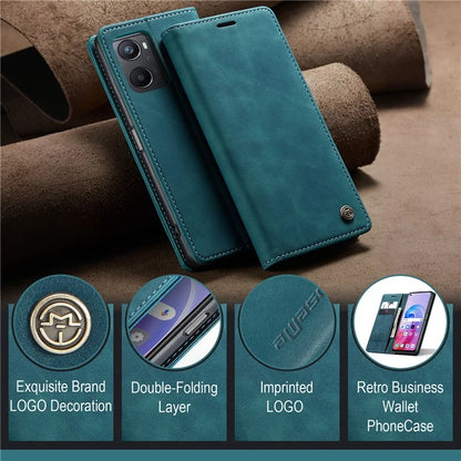 CASEME 013 Series For Oppo A96 4G / A36 / K10 4G / A76 / Realme 9i 4G Case Leather Phone Cover Magnetic Absorption