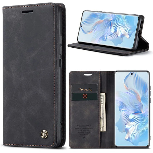 CASEME 013 Series For Honor 80 5G Case Anti-Scratch Stand Leather Phone Cover with Card Slot