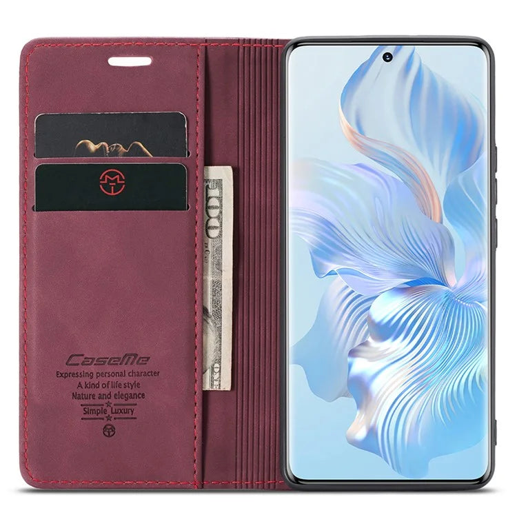 CASEME 013 Series For Honor 80 5G Case Anti-Scratch Stand Leather Phone Cover with Card Slot