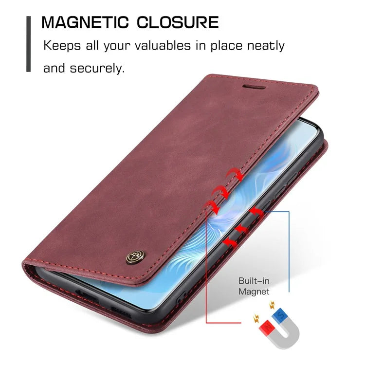 CASEME 013 Series For Honor 80 5G Case Anti-Scratch Stand Leather Phone Cover with Card Slot