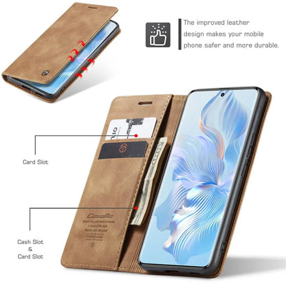 CASEME 013 Series For Honor 80 5G Case Anti-Scratch Stand Leather Phone Cover with Card Slot