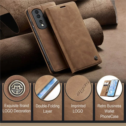 CASEME 013 Series For Honor 80 5G Case Anti-Scratch Stand Leather Phone Cover with Card Slot
