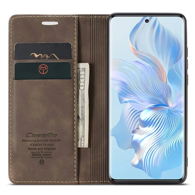 CASEME 013 Series For Honor 80 5G Case Anti-Scratch Stand Leather Phone Cover with Card Slot