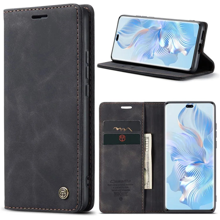CASEME 013 Series For Honor 80 Pro 5G Case Leather Phone Cover Card Slots Stand Flip