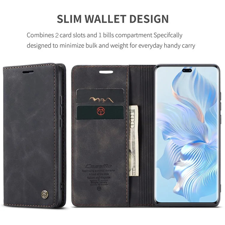 CASEME 013 Series For Honor 80 Pro 5G Case Leather Phone Cover Card Slots Stand Flip