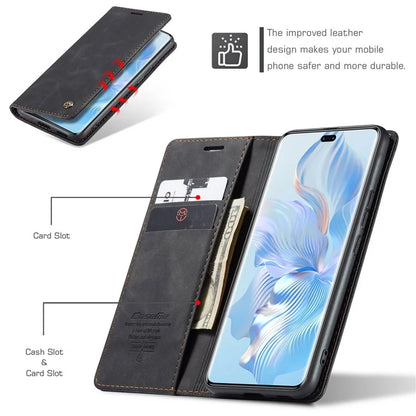 CASEME 013 Series For Honor 80 Pro 5G Case Leather Phone Cover Card Slots Stand Flip