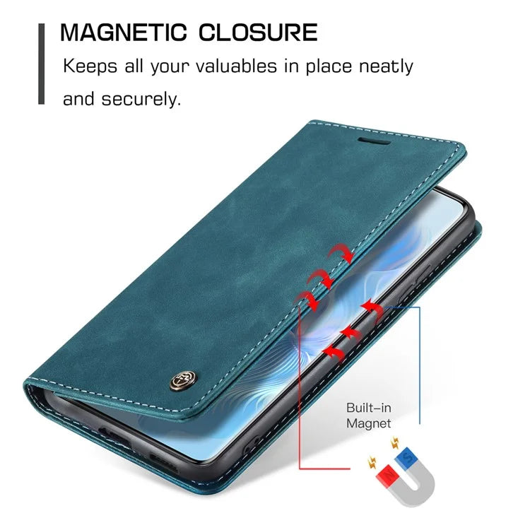 CASEME 013 Series For Honor 80 Pro 5G Case Leather Phone Cover Card Slots Stand Flip