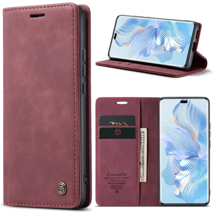 CASEME 013 Series For Honor 80 Pro 5G Case Leather Phone Cover Card Slots Stand Flip